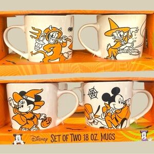 Disney Halloween Mickey, Minnie, Donald and Daisy mugs set of 4